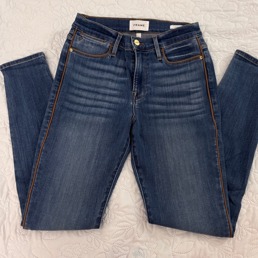 Frame Denim Women's Dark Blue Straight Leg Jeans